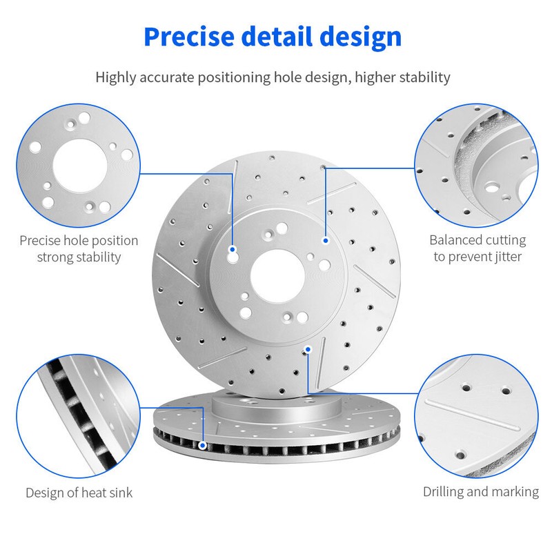 4WD Front Rear Drilled Disc Brake Rotors Pads For 2018 - 2019 Buick Enclave gallery