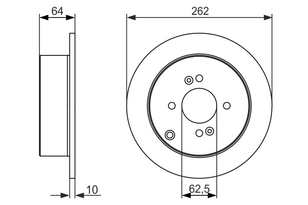 2x Brake Discs Pair Solid fits HYUNDAI ACCENT MC 1.6 Rear 05 to 10 G4ED 262mm gallery