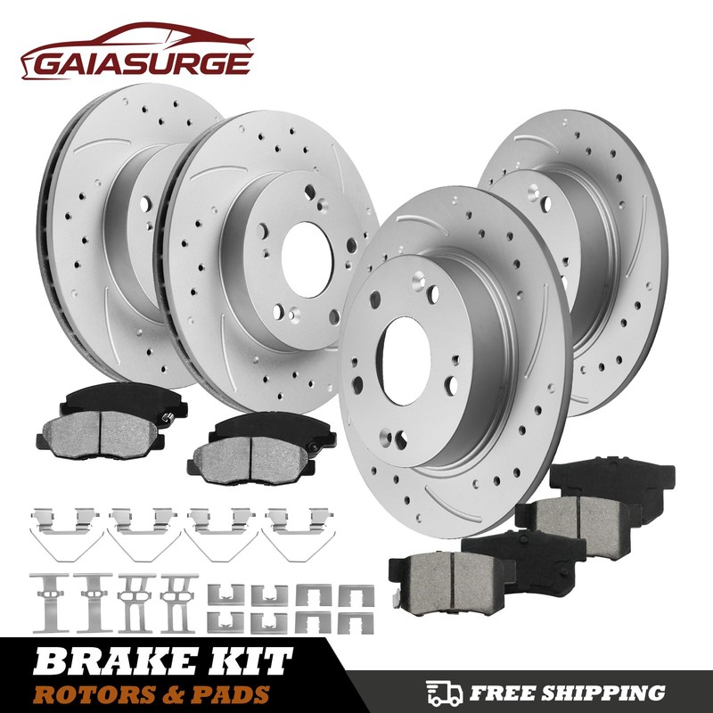 Front & Rear Disc Rotors + Brake Pads for 2006 – 2011 Honda Civic 4 Wheel Disc