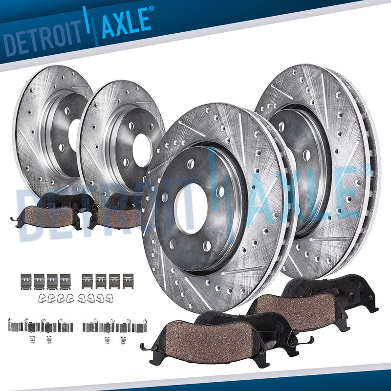 Front Rear Drilled and Slotted Disc Rotors Brake Pads for 2018 2019 Toyota C-HR