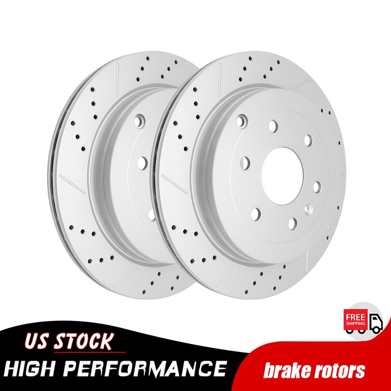Front & Rear Drilled Brake Rotors For Buick Enclave Chevy Traverse GMC Acadia gallery
