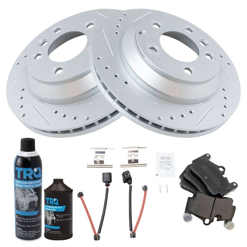 TRQ Brake Performance Rotor & Metallic Pad Kit Rear w/Chemicals gallery