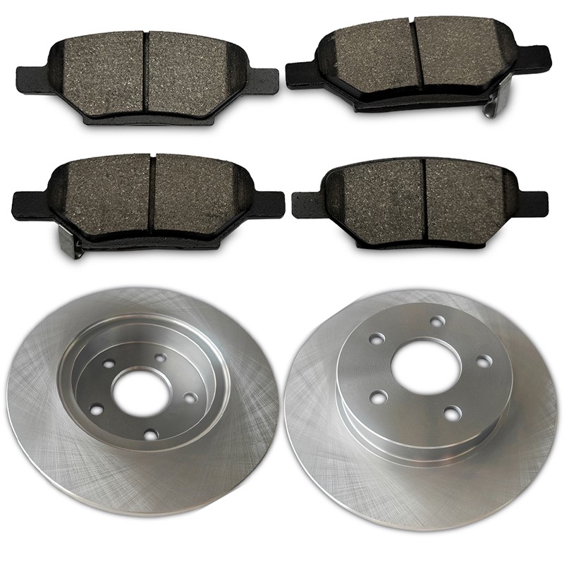 For Chevrolet Malibu 2004 - 2012 Disc Rotors + Ceramic Brake Pads Rear Kits