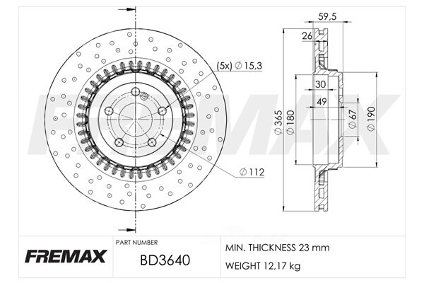 Disc Brake Rotor Fremax BD3640