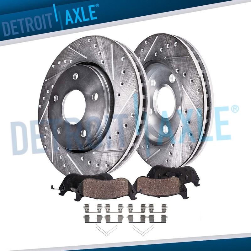 Front Drilled Brake Rotors Brake Pads Kit for Civic CR-V Element Fit ILX CR-Z