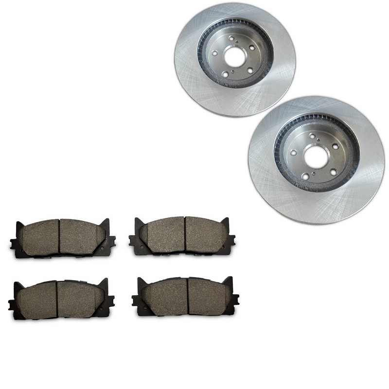 Front Brake Rotors+Ceramic Brake Pads for Toyota Camry Avalon Lexus ES350 ES300h