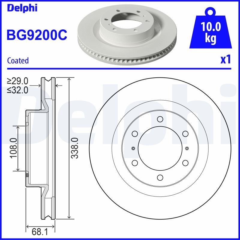 DELPHI BG9200C Brake Disc for LEXUS,TOYOTA
