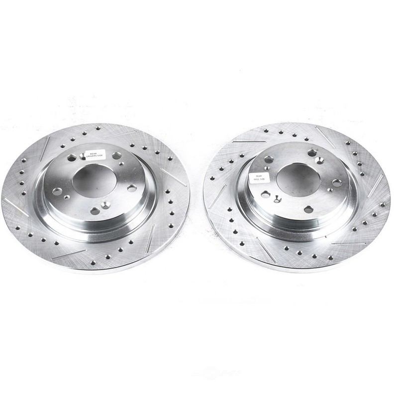 Disc Brake Rotor Set-Rear Drilled, Slotted and Zinc Plated Brake Rotor Pair Rear gallery