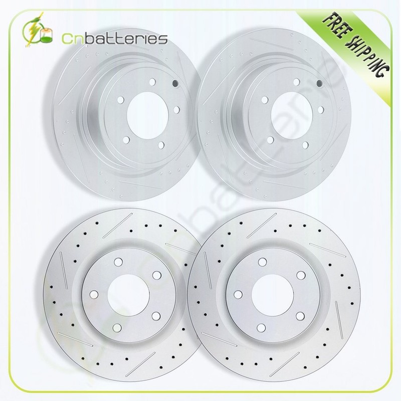 Front + Rear Brake Discs Rotors For 11-14 Chrysler 200 07-10 Sebring Drilled