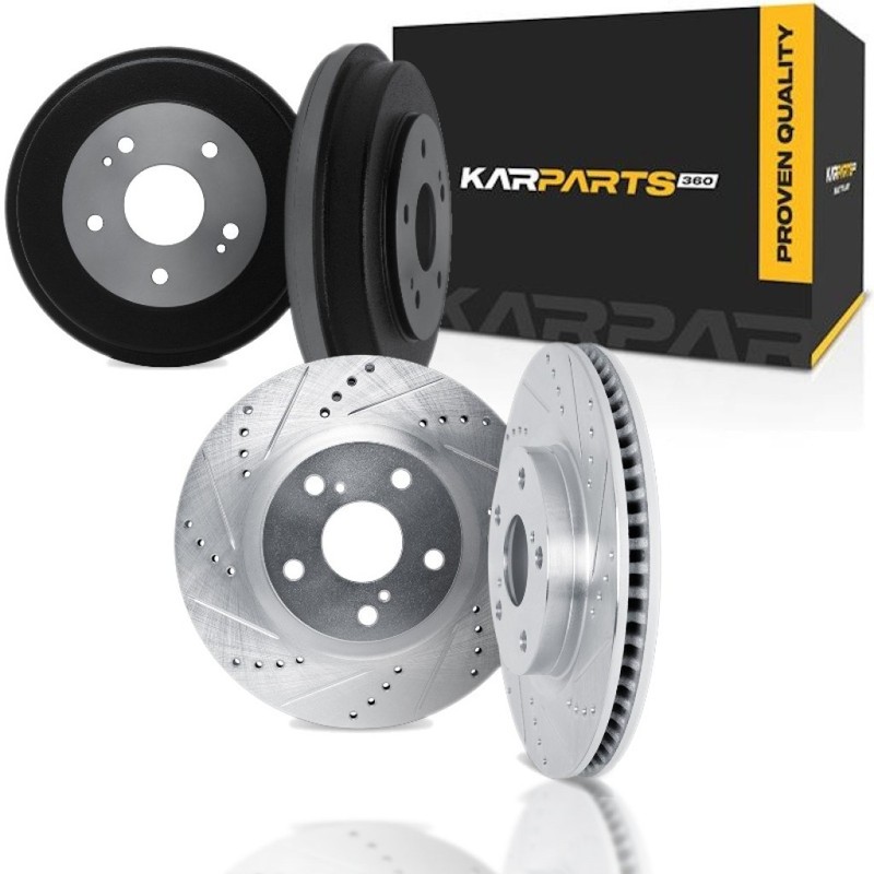 For Ford Aerostar 1990 1991 Brake Rotor Set | Silver | Drilled And Slotted