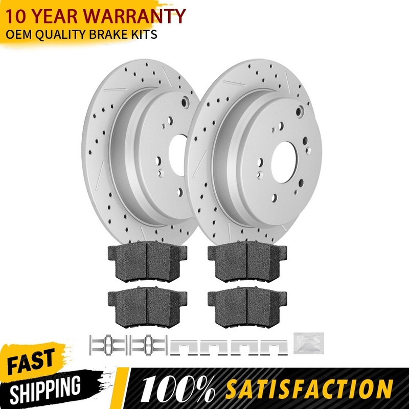 Rear Rotors and Ceramic Brake Pads For Acura RDX 2010 2011 2012 – 2016 2017 2018