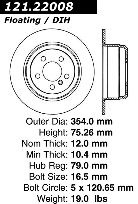 Centric Rear Disc Brake Rotor for 03-05 Land Rover Range Rover (121.22008) gallery