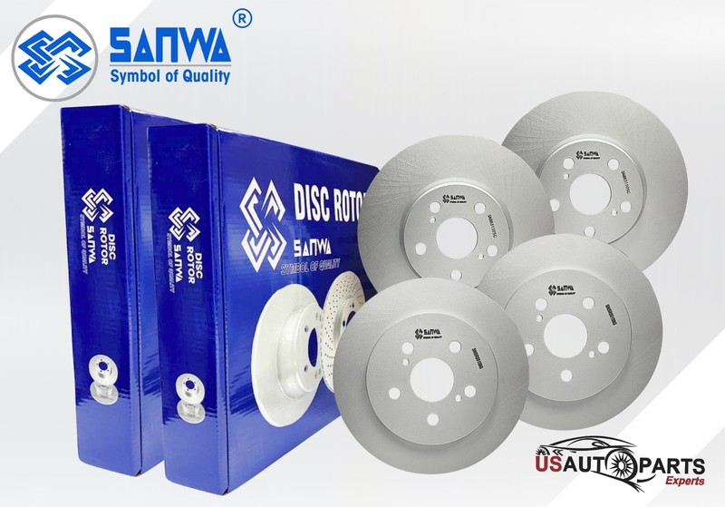 FRONT AND REAR BRAKE ROTOR SET GEOMET COATED FOR TOYOTA COROLLA MATRIX 2009-2019