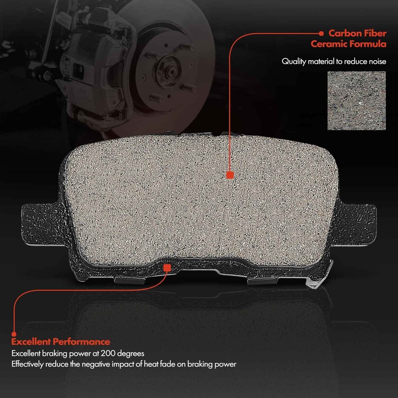 6pcs Rear Disc Rotors & Ceramic Brake Pads for Honda Odyssey 2002 2003 2004 3.5L gallery