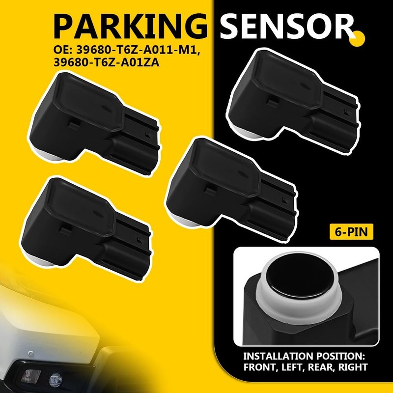 4PCS Fit 2017-2020 Honda Ridgeline Parking Reverse Backup Sensor Assembly 6Pin