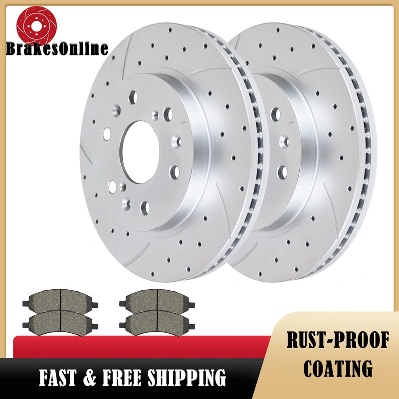 ​Front Brake Rotors and Pads fit for Silverado 1500 14-18 Drilled Slotted Brakes