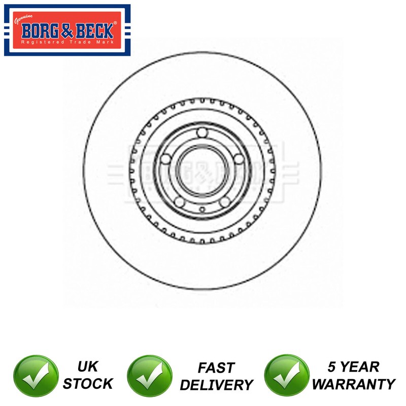 1x Brake Disc Front Borg & Beck Fits Audi A4 2003-2009 4.2 8E0615301T