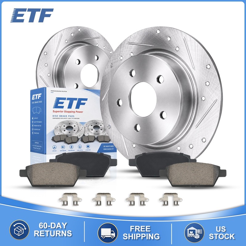 11.02 inch Rear Drilled Brake Rotors Pads for 2004 2005 2006 2007-2013 Mazda 3