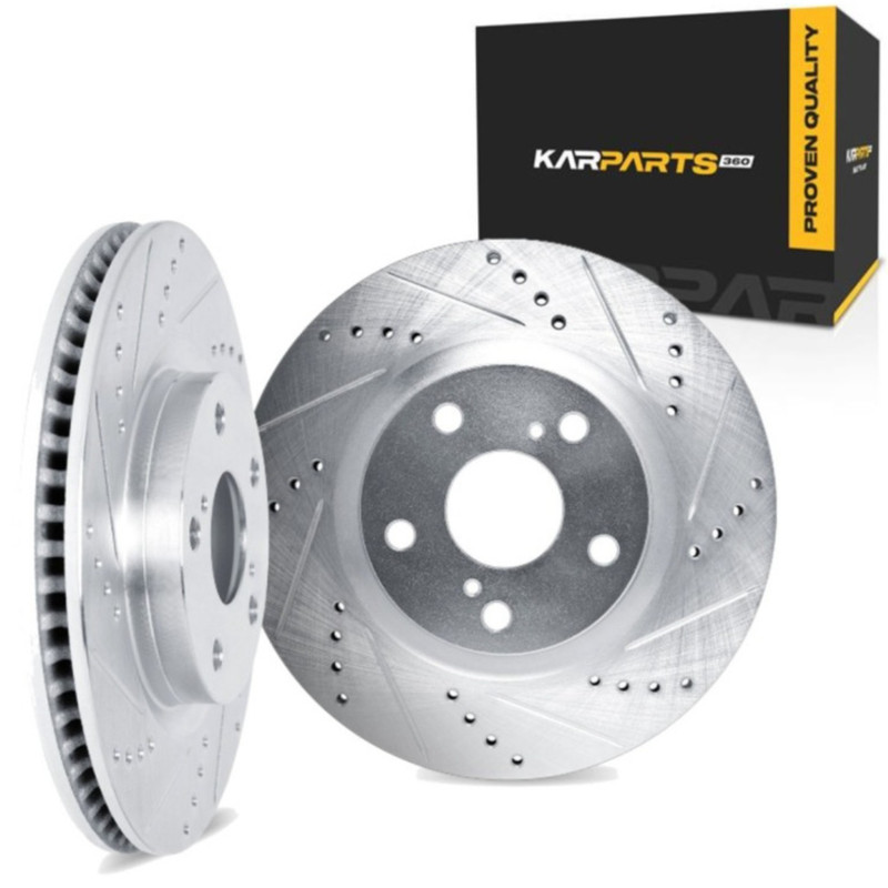 For Volvo V90 2018-2021 Brake Rotor Set Rear | Cast Iron | Silver | Vented Rotor