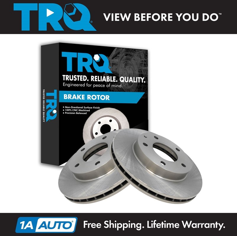 TRQ Front Brake Rotor Left & Right Pair Set of 2 for Mazda 626 Ford Probe
