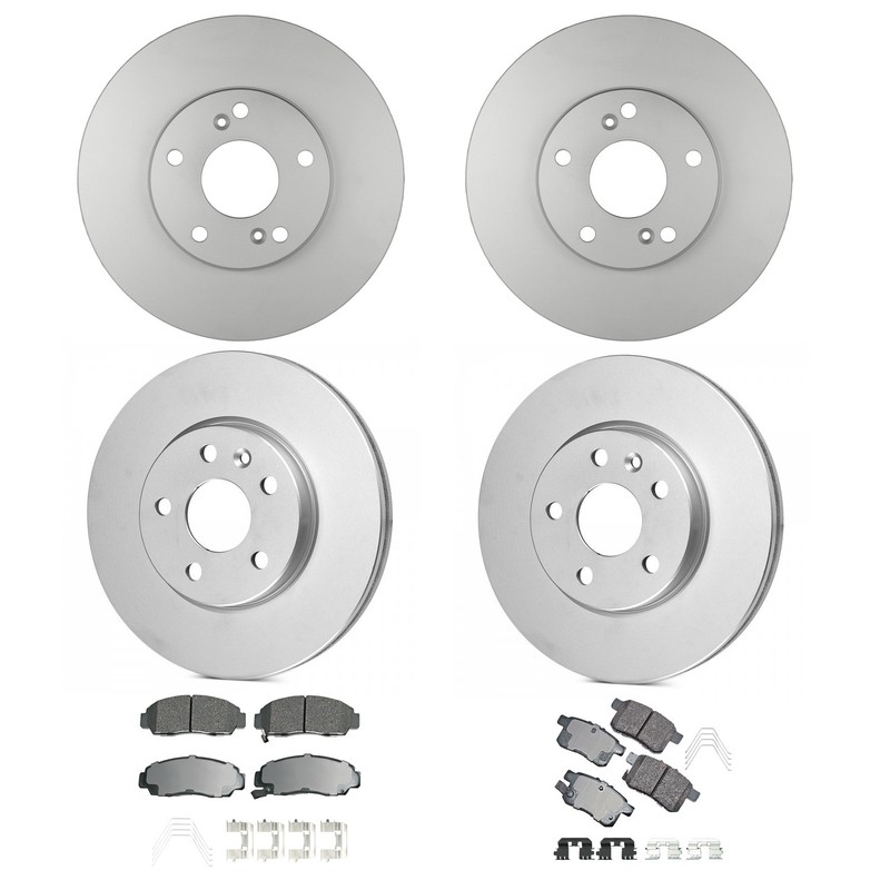 Bosch Front Rear Rotors Akebono ProACT Ceramic Brake Pad Kit for Accord 2.4L FWD