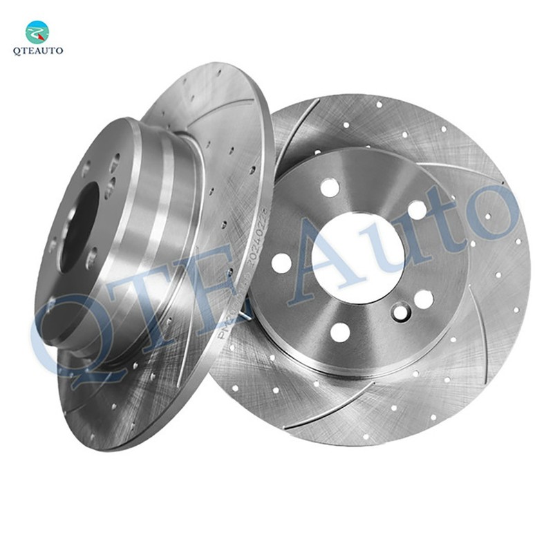 Rear 290mm Drilled Slotted Brake Disc Rotors For 1998 Mercedes-Benz E300 Base