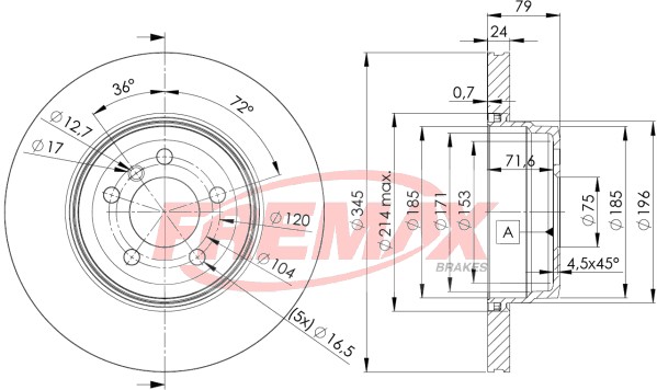 Remax BD-1971 Brake Disc for BMW