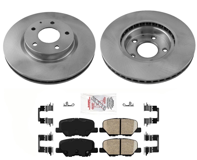 Rear Coated Disc Brake Rotors & Ceramic Pads Fits 14-21 Mazda 3 Built in Mexico
