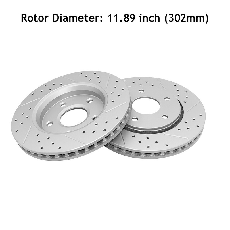 302mm Front Brake Rotors+Ceramic Pads for Dodge Journey RAM C/V Routan 1 Piston gallery