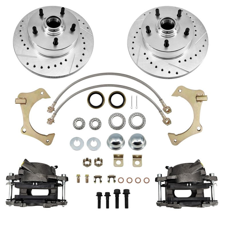 Complete 11 In Front Disc Brake Kit,Drilled/Slotted,Fits Mustang II,Pinto,Bobcat gallery