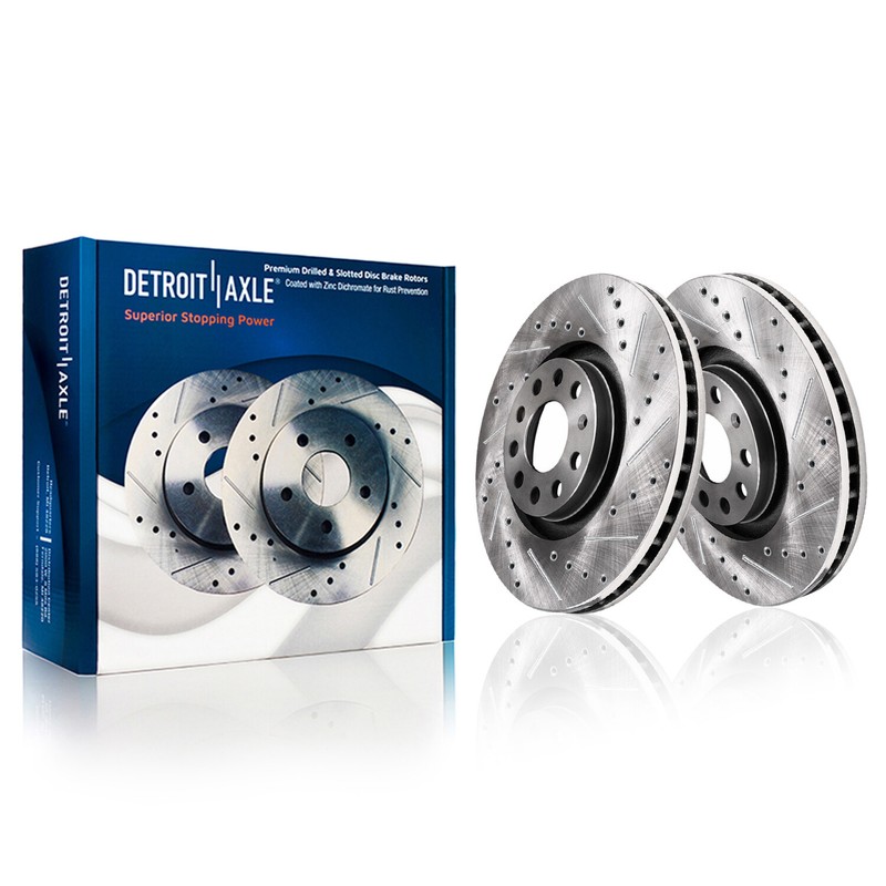 Front & Rear Drilled Rotors + Ceramic Brake Pads for 2005 - 2009 Audi A4 Quattro gallery