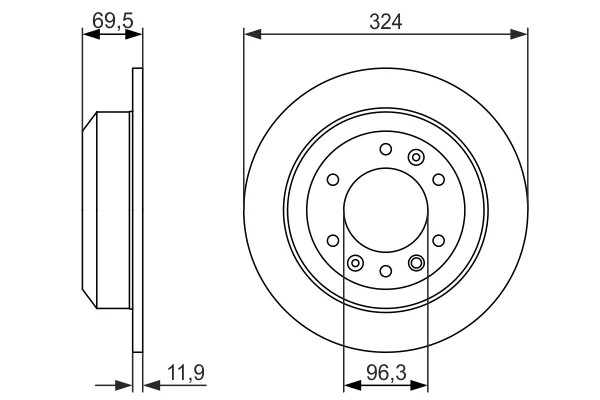 2x Brake Discs Pair Solid fits KIA SEDONA Mk2 2.9D Rear 06 to 12 J3(CRDi) 324mm gallery