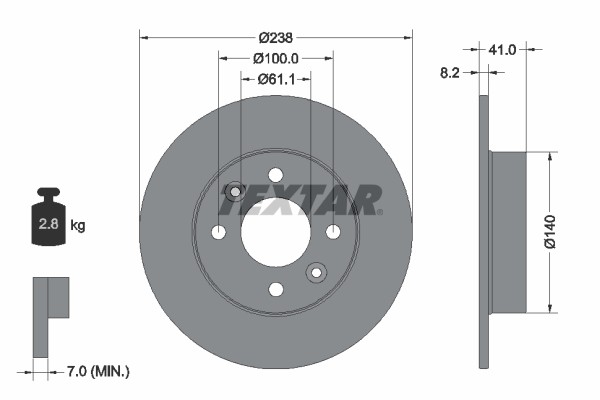 Textar 92036003 Brake Disc for Renault gallery