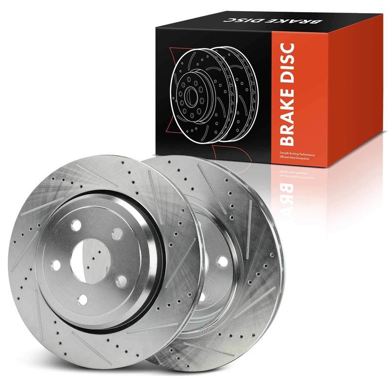 2Pcs New Rear LH & RH Drilled Brake Rotors for Dodge Durango Jeep Grand Cherokee