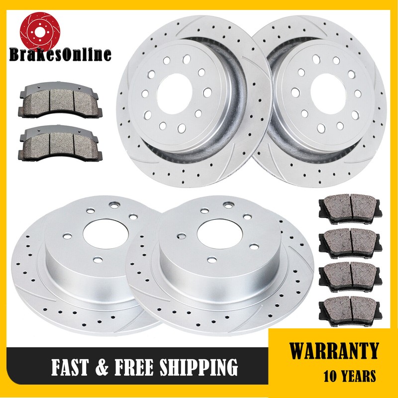 278mm Front & 272mm Rear Brake Rotors Pads fit for Ford Focus Drilled Brakes