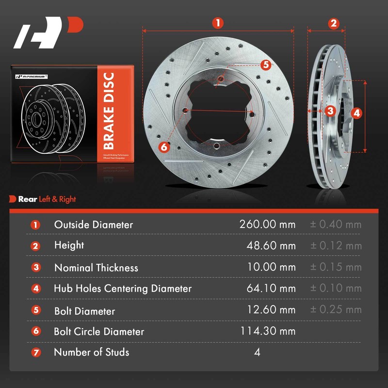 A-Premium Front Drilled Brake Rotor & Ceramic Pad for Honda Accord 90-97 Acura gallery