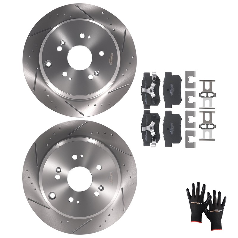 Rear Solid Brake Rotors Ceramic Pads for Honda CR-V 2005-16/Acura RDX 2010-2018 gallery