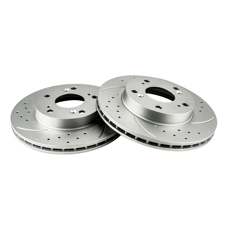 Front Drilled Slotted Brake Rotors For Honda Civic 1.8L 06-11 1.3L 06-10 31311 gallery