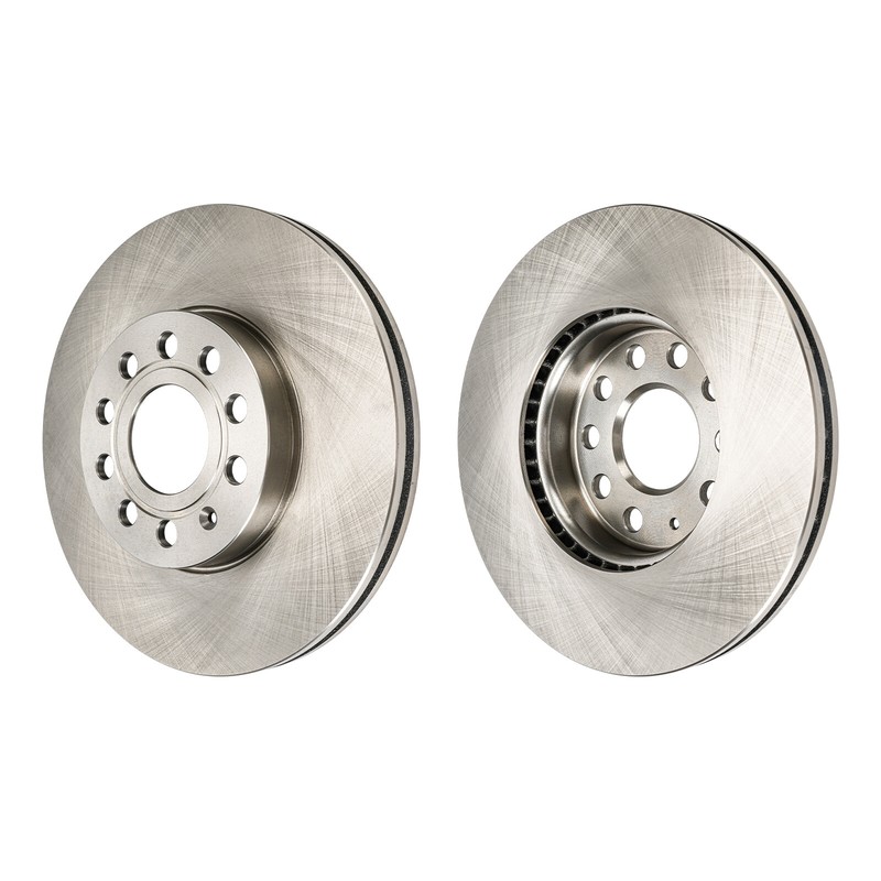 Plain Brake Rotor & Pad Front For VW Jetta 2005-14; Audi A3 2009-13 34303+D1107A gallery