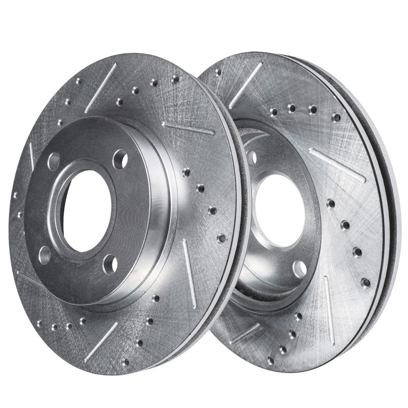 Front Drilled Rotors Brake Pad Wheel Hub Bearing for 2005 2006 2007 Ford Focus gallery