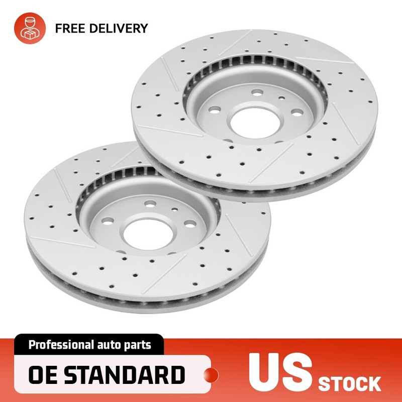 Front Drilled Brake Rotors for Chevy Impala 2017-2020 Camaro V6 LS/LT 2010-2015