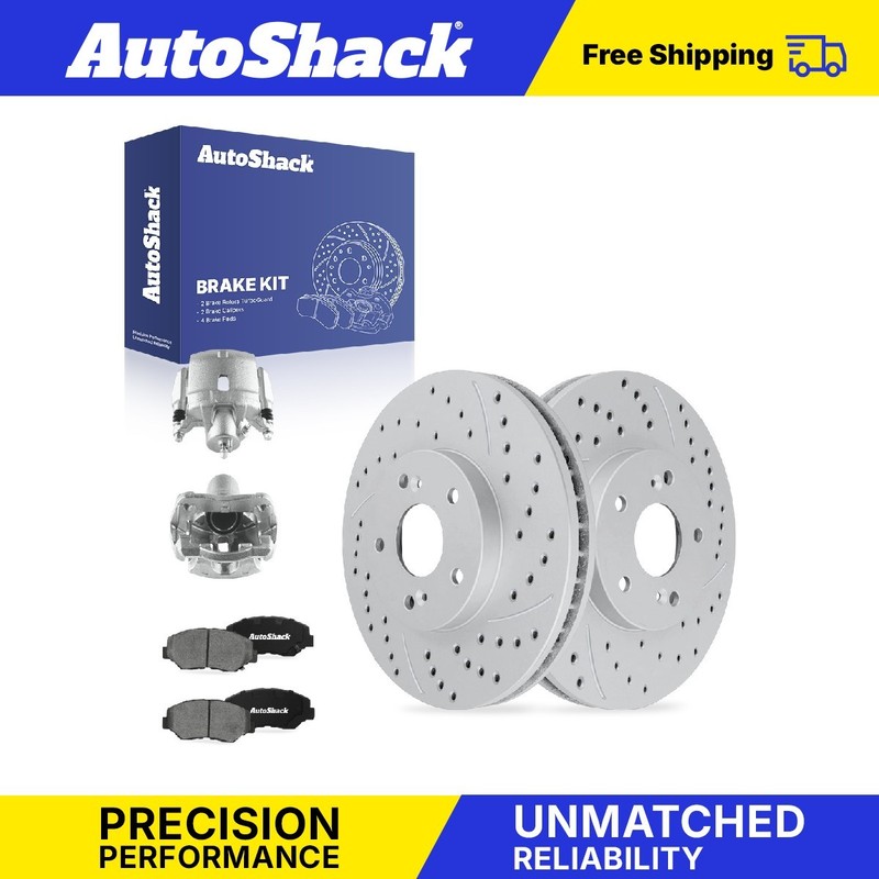 Front Drilled Slotted Brake Rotors Ceramic Pads Calipers for Honda, Accord 03-05