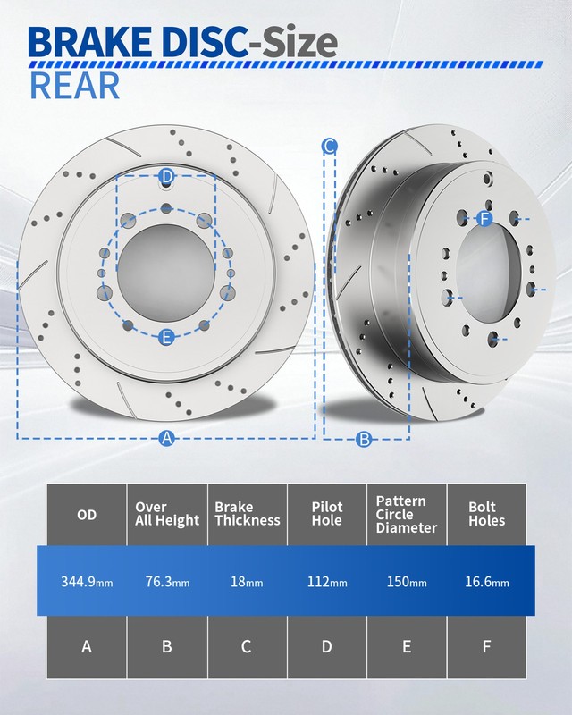 REAR Brake Rotors Pads fit for LX570 Toyota Sequoia Tundra Land Cruiser Brakes gallery
