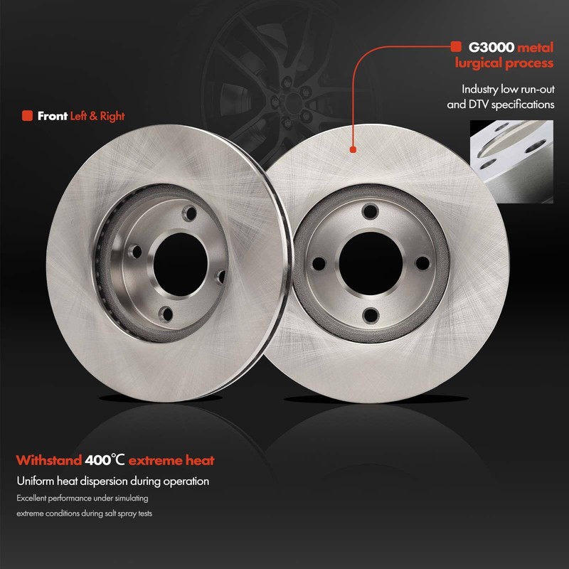 6Pcs Front Disc Brake Rotor & Ceramic Brake Pad for Nissan Kicks 2018-2022 Versa gallery