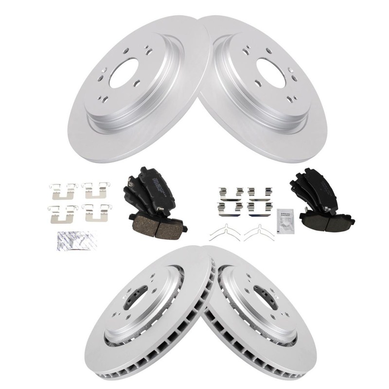 TRQ TRQ Front & Rear Ceramic Brake Pad & Coated Rotor Kit for Acura TLX gallery