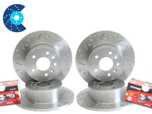 BMW E36 Coupe 316i 93-99 Sport Front Rear Brake Discs & Grooved Drilled