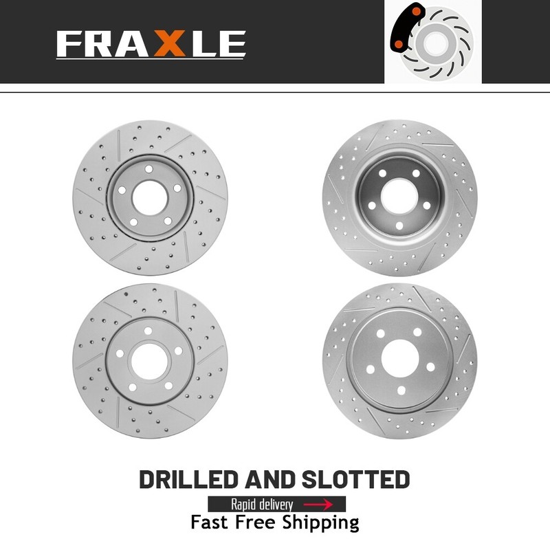 Front & Rear Drilled Disc Brake Rotors For Ford C-Max 2013 2014 2015 2016-2018