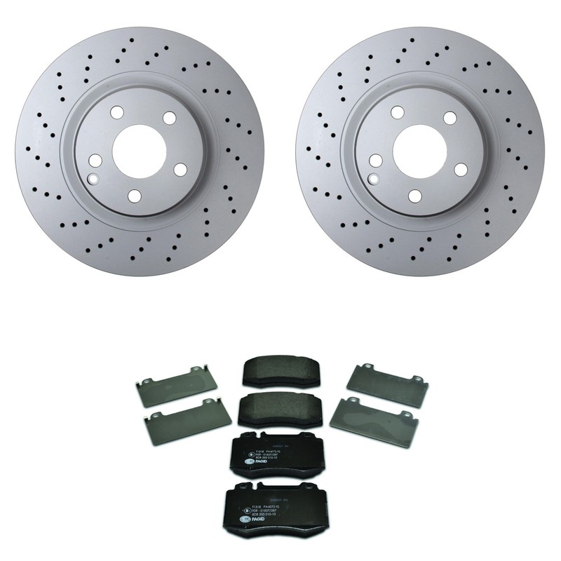 Hella Pagid Front 330mm Rotors Low-Met Disc Brake Pad Kit For C215 CL500 Base