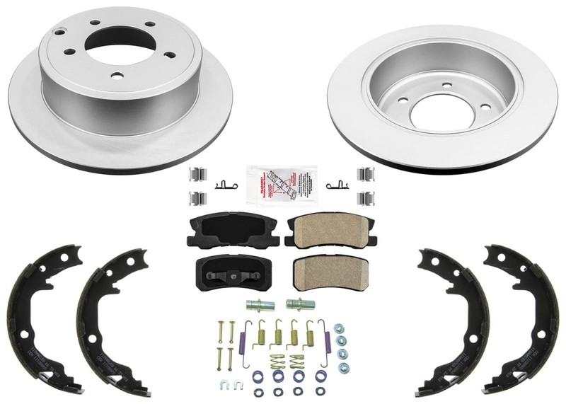 Rr Disc Brake Rotors Brake Pads Parking Shoes Hard Fits Jeep Compass 07-17 302MM