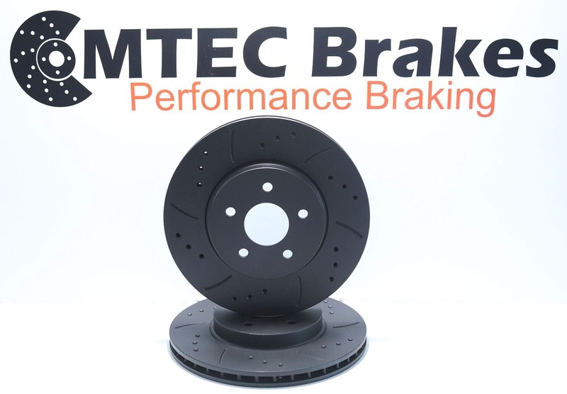 Fiat Coupe 2.0 20v 96-00 Front Brake Discs Black Drilled Grooved
